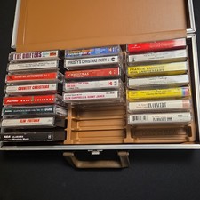 Vintage Cassette Tapes Mix Lot of 20 With leather Case