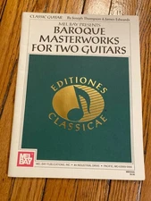 BAROQUE MASTERWORKS FOR TWO GUITARS mel bay book nos ship tomorrow