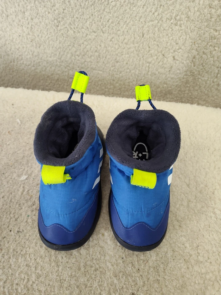 阿迪达斯男宝宝Monofit靴子7K蓝色条纹拉舒适冬季鞋 — 第 3/4 张图片