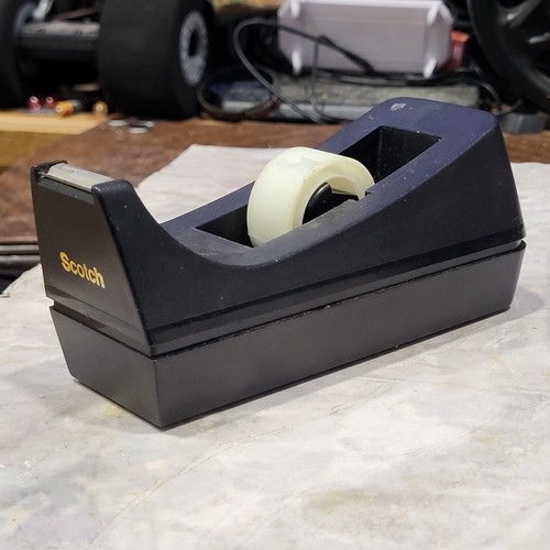 Vintage Weighted SCOTCH C-38 Desk Tape Dispenser 1” Core - BLACK - Made in USA - Picture 17 of 24