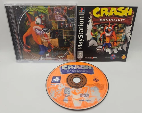 Sony Playstation 1 PS1 Crash Bandicoot Black Label CIB Cleaned & Tested Reg Card
