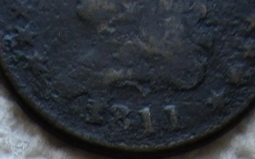 1811 1/2C Classic Head Copper Half Cent Rare Key Date Type Coin Fine Corroded - Image 3 of 3