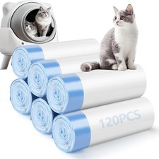 120 Pack Cat Litter Bags Compatible with 1 Count Pack of 120 , Transparent