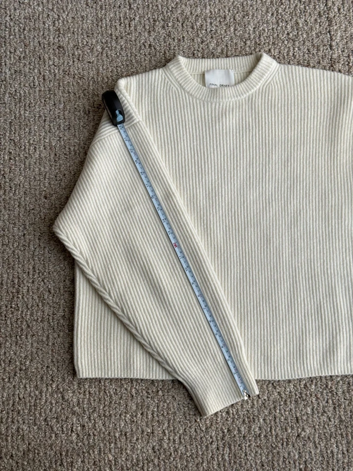 Men's Final Draft Off-White 301 Knit Sweater Size XS - Image 4 of 4