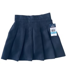 IZOD Skort Pleated Scooter Uniform Skirt Navy Blue Comfort Stretch Girl's 8 NWT