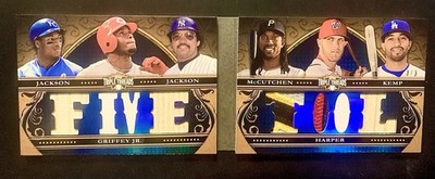 2013 Triple Threads Relic Dbl Combo Patch Booklet Jackson/Griffey/Harper/Kemp /3