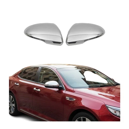 Side Mirror Cover Caps Fits Kia Optima 2016-2020 Stainless Steel Silver 2 Pcs