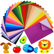 Multi-Colored Felt Sheets, Self-Adhesive Felt Sheets, 30pcs 7"x11.3"  Close to...