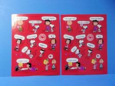 Vintage Hallmark Peanuts Snoopy Valentines Day Sticker Sheets Set of 2 1980's
