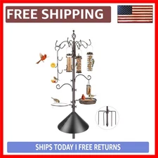 Elegant Bird Feeding Station Kit with Squirrel Baffle - Attract Wild Birds wi...