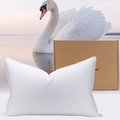PlushHavenCloud White Goose Down Pillow - Luxury Hotel Bed Pillow with Natura...