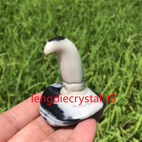 1pc Natural Tai chi Stone Magic Hat Carved Crystal Skull Reiki Holiday Gift-50mm - Picture 3 of 12