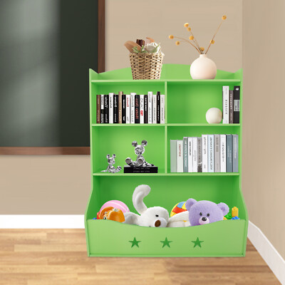 Kids Bin Toy Storage Box Bookcase Organizer Shelf Playroom Bookshelves Green