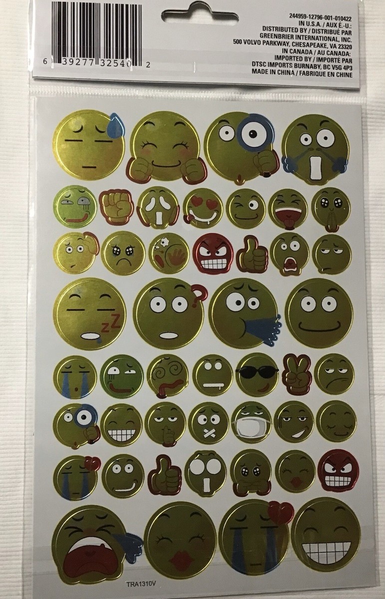 METALLIC SMILEY FACE Stickers (94 PCs)Emoji•Happiness•Expressions