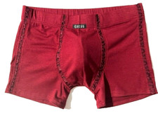 New GREGG HOMME Red Rayon Sheer Panels Pouch Boxer Trunk Brief Underwear sz S M