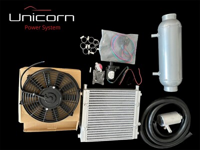 3'' Barrel Intercooler Kit 5'' x 12'' Water-To-Air Heat Exchanger Kit for Turbo Car
