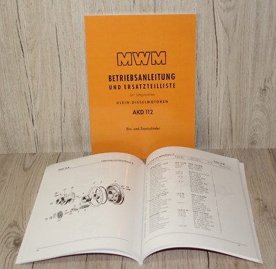 MWM Betriebsanleitung und Ersatzteilliste Motor Dieselmotor AKD 112