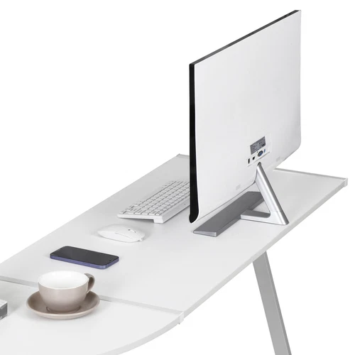 White/Brown/Black L-Shaped Computer Desk Gaming Table with Large Desktop Home  - Picture 21 of 25