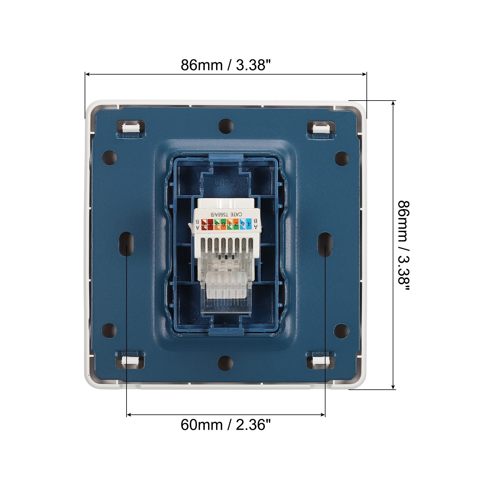 Ethernet-Kabel-Wandplatte Weiß 3-Port – Für Cat5e/Cat6, Inkl. Lautsprecheranschlüssen