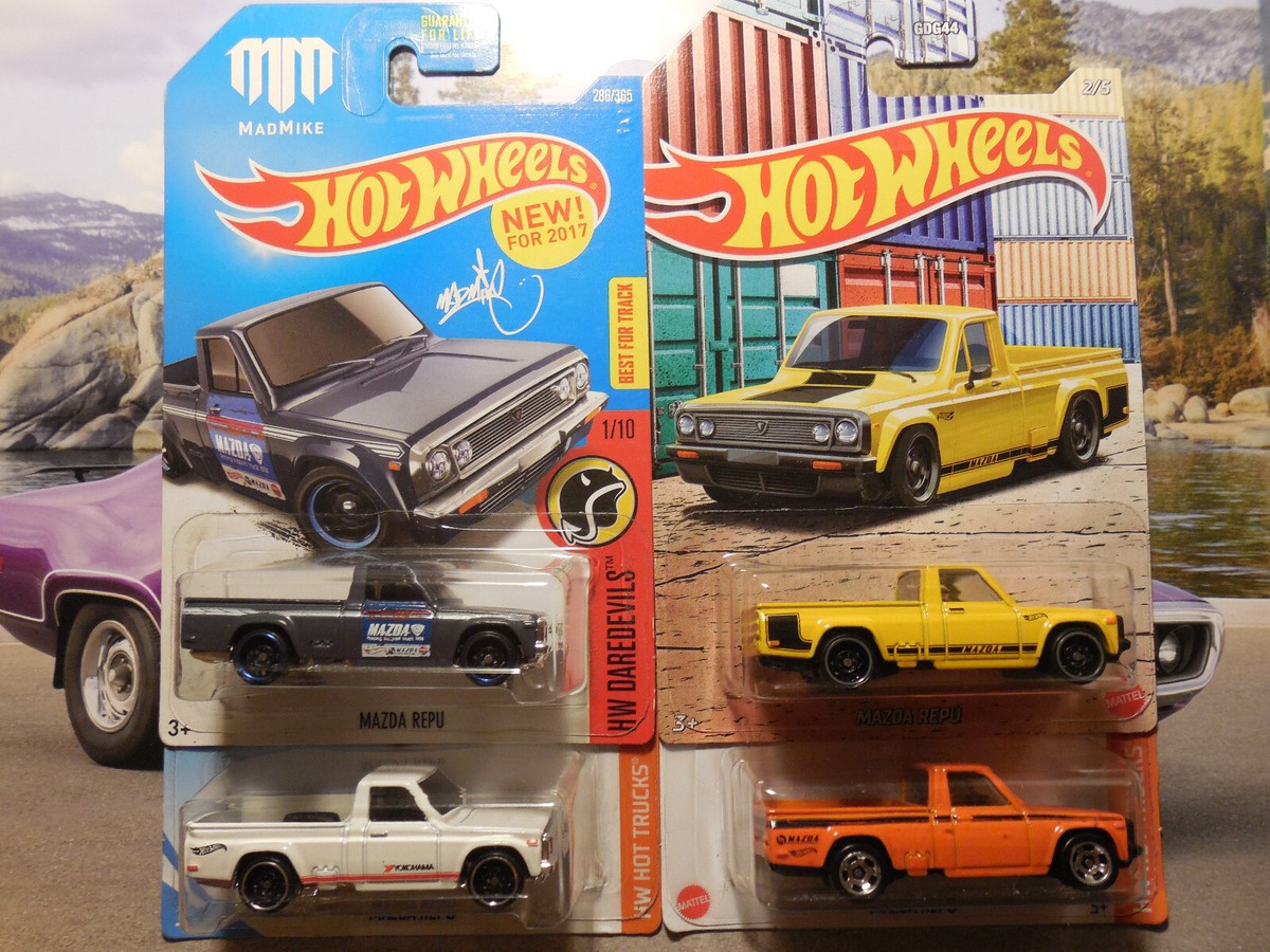 hot wheels Mazda Repu LOT 4 DAREDEVILS HOT TRUCKS PICKUPS JDM