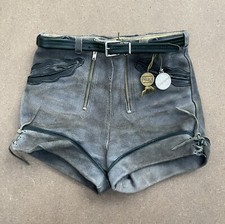 German Lederhosen Vintage  Suede Leather Marke Bergfreund 24&rdquo; Waist