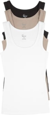 NEW Women's Felina 3 Pack Size Medium Ribbed Tank Top White Tan Black