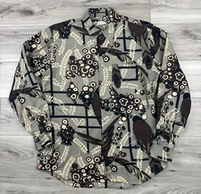 Paul Smith Tropical Bird Parrot Hawaiian All Over Print Abstract Dress Shirt L