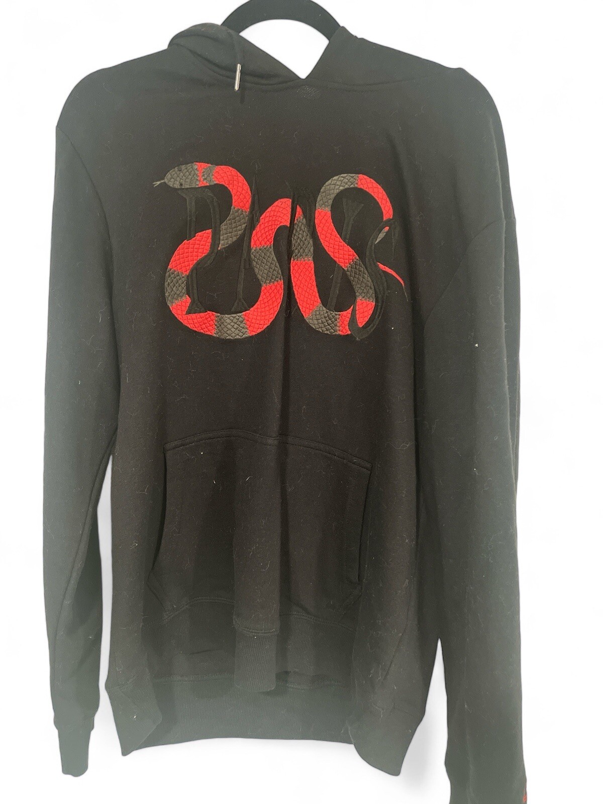 ELEVEN PARIS Embroidered Snake Hoodie Sweatshirt Black Large #051