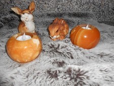 Teelichter aus Edelstein - Orangencalcit - 2 Stück - KLAUS DREXEL