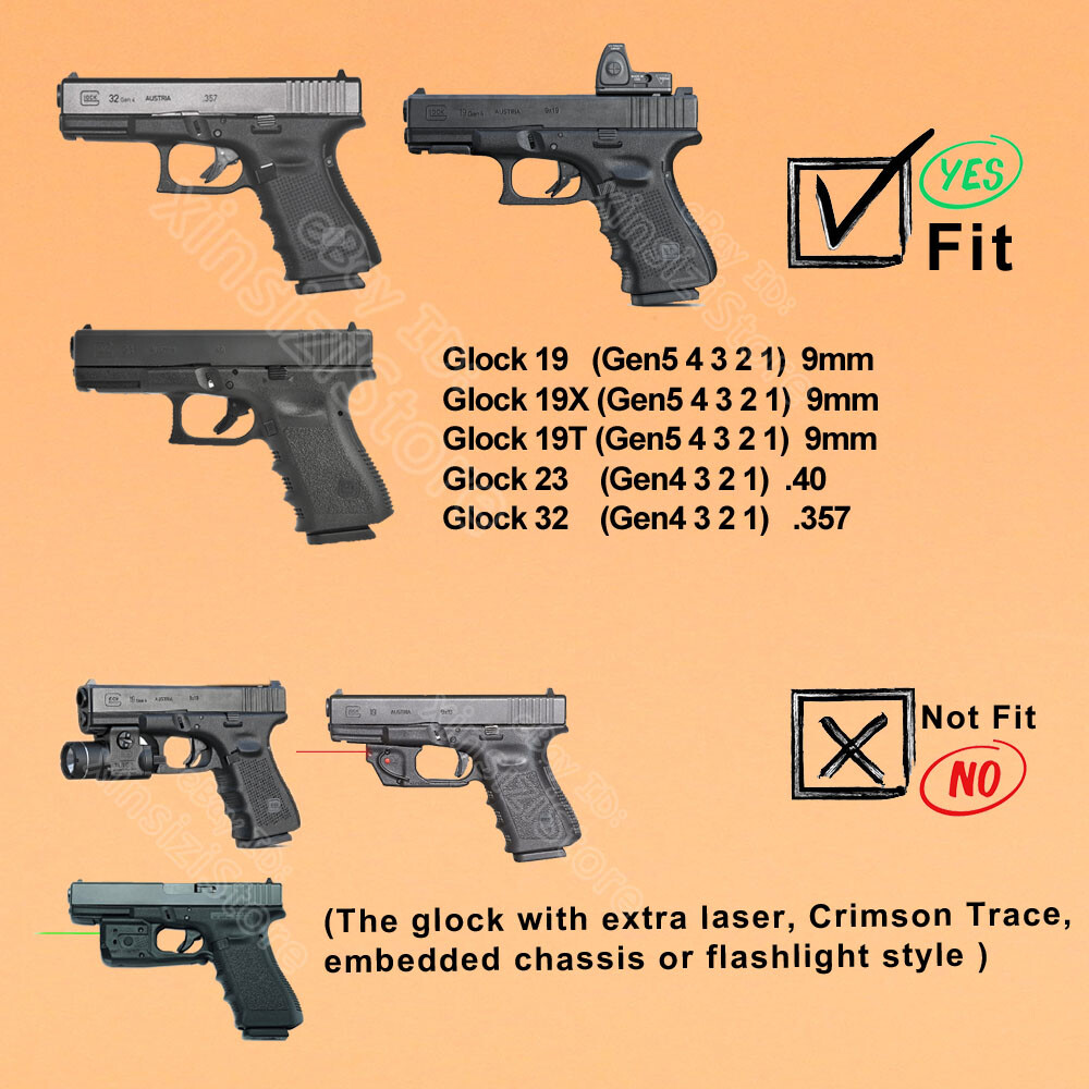 Tactical Holster OWB For Glock 23 17 19 19X 19T Elite force 19 17 32 23 Holster