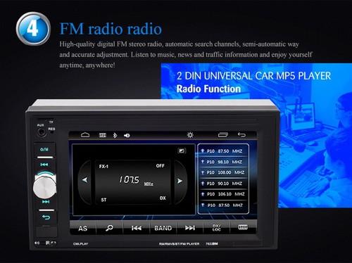6.2" 2 Din Bluetooth Car Stereo Radio In-Dash Touch Screen Mirrorlink MP5 Player - Picture 6 of 14