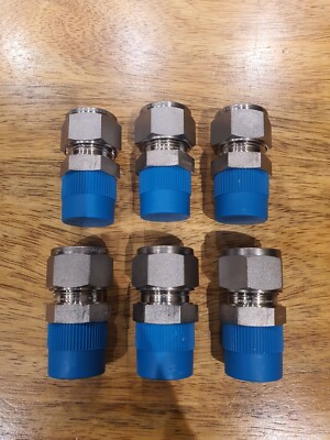 6 x Swagelok SS-16M0-1-8RT Rohrverschraubung 16mm auf 1/2'' BSPT Edelstahl Verbinder