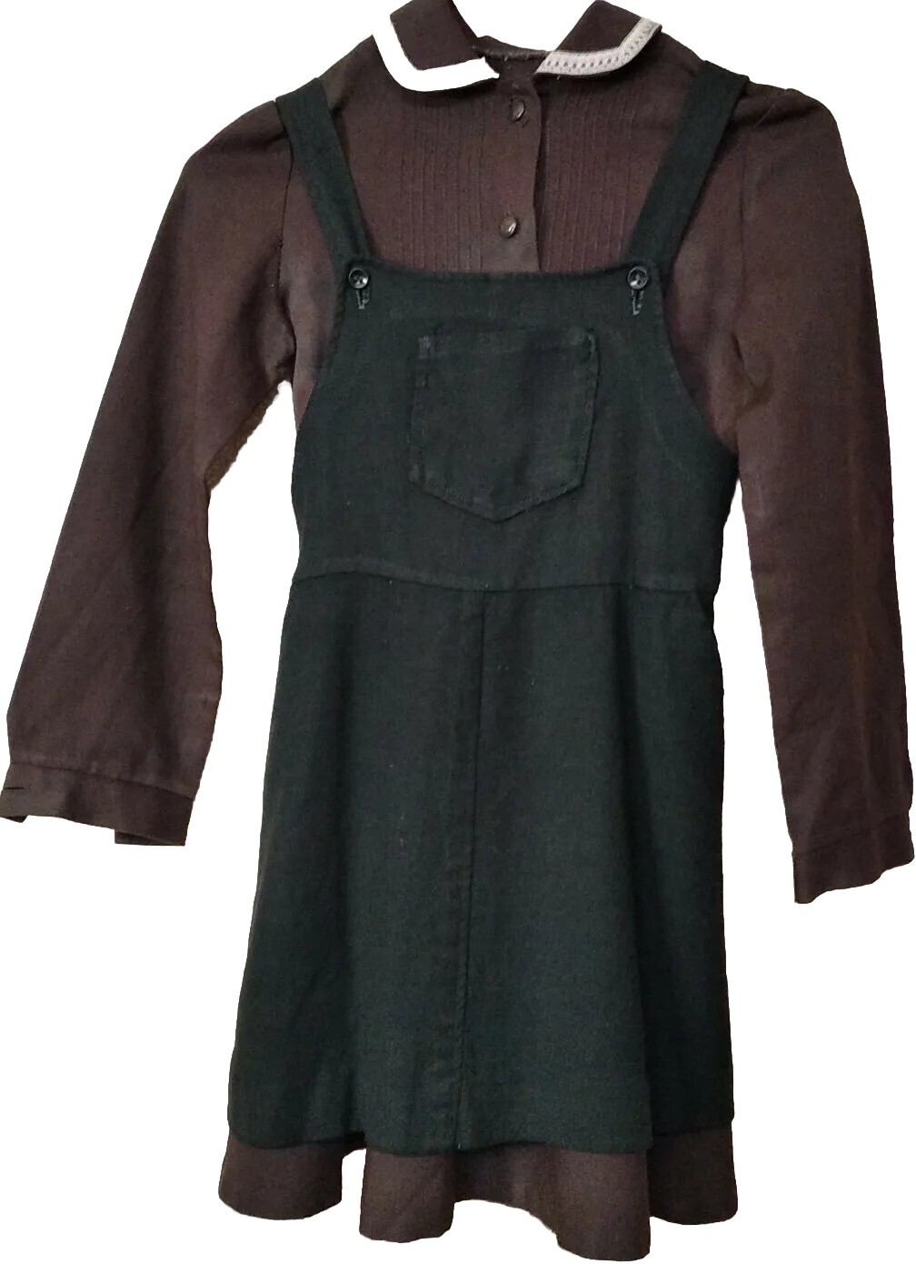 Vintage Soviet school uniform dress black apron USSR … Gem