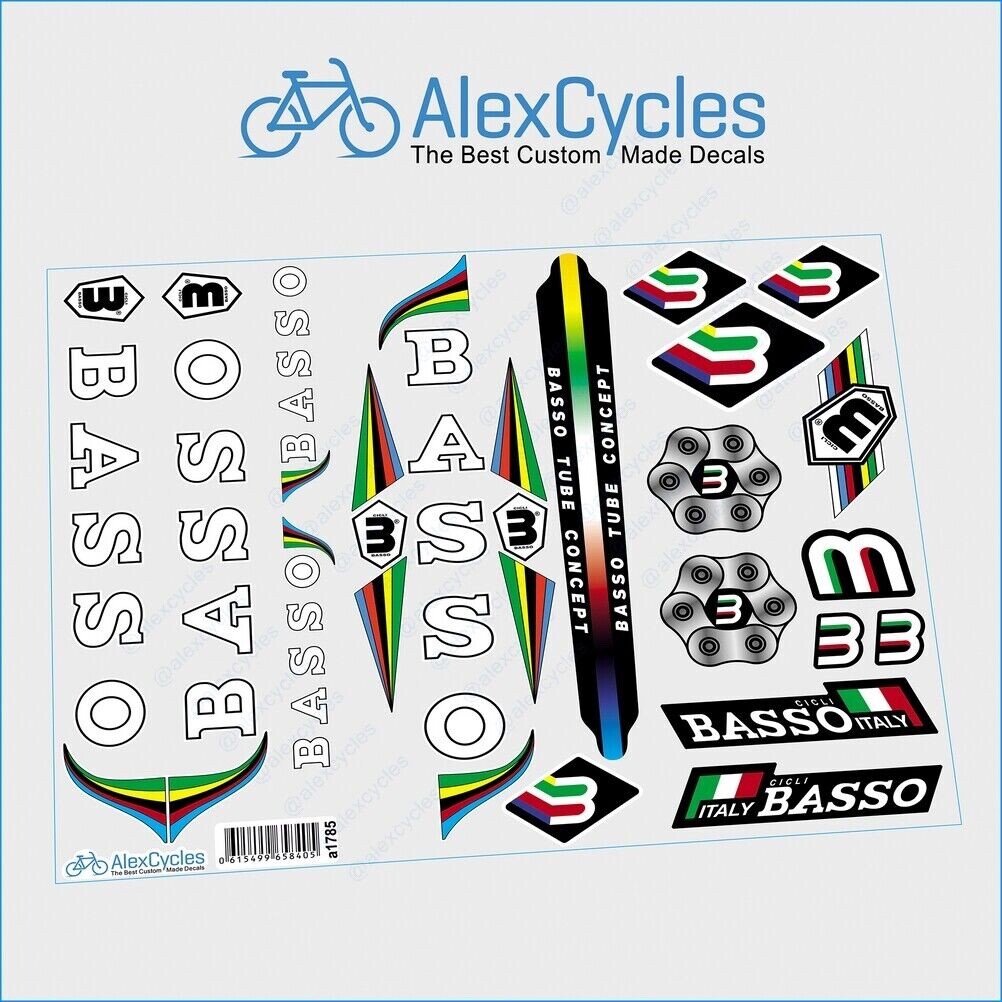 Kit Décalcomanies Vélo Vintage Campagnolo BASSO – Noir Mat, Résiste Aux UV Et à L'eau + Pleins De Cadeaux En Plus !