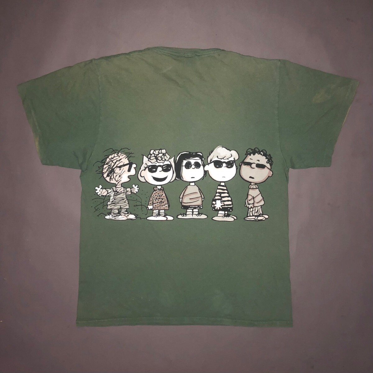 Vintage 90s THE PEANUTS WRAP AROUND PRINT Snoopy Charlie Brown Sun 
