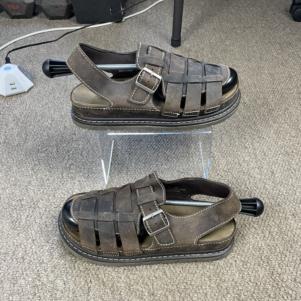 VTG 00s Y2K Sonoma Leather Ely Fisherman Sandals US 12M  display picture 2