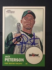 JACE PETERSON 2012 TOPPS HERITAGE  AUTOGRAPHED SIGNED AUTO BASEBALL CARD 28 