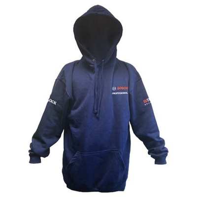 #ad Bosch Professional Hoodie Navy Blue with Drawstring amp; Pouch Pocket Size XL GBP 19.95