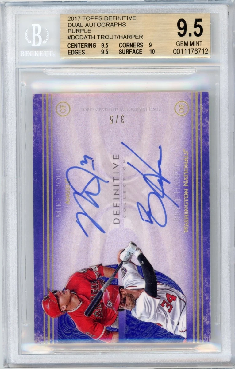 Mike Trout Grade 9.5 Baseball Autographed Sports Trading Cards