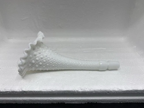 ONE Fenton Hobnail White Milk Glass 8.5” Epergne Replacement Horn
