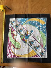 Vintage Walt Disney World Skateboarding Donald Duck Bandanna Handkerchief Scarf