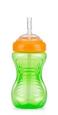 Nuby Easy Grip Straw Cup 10oz Toddler Sippy Cup, Flexible Straw, Color May Vary