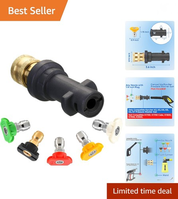 #ad Pressure Washer Gun Adapter with 5 Spray Nozzles to 1 4#x27;#x27; Quick Connect Fitting $22.99