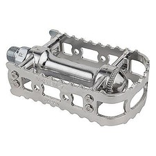 MKS reissued BM-7 BMX bicycle pedals - 1/2" FOR ONE PIECE CRANKS - SILVER