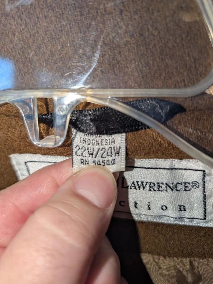 Vintage Maggie Lawrence Long Brown - Wool Blend - Tench Coat/Overcoat - Womens - Image 3 of 4