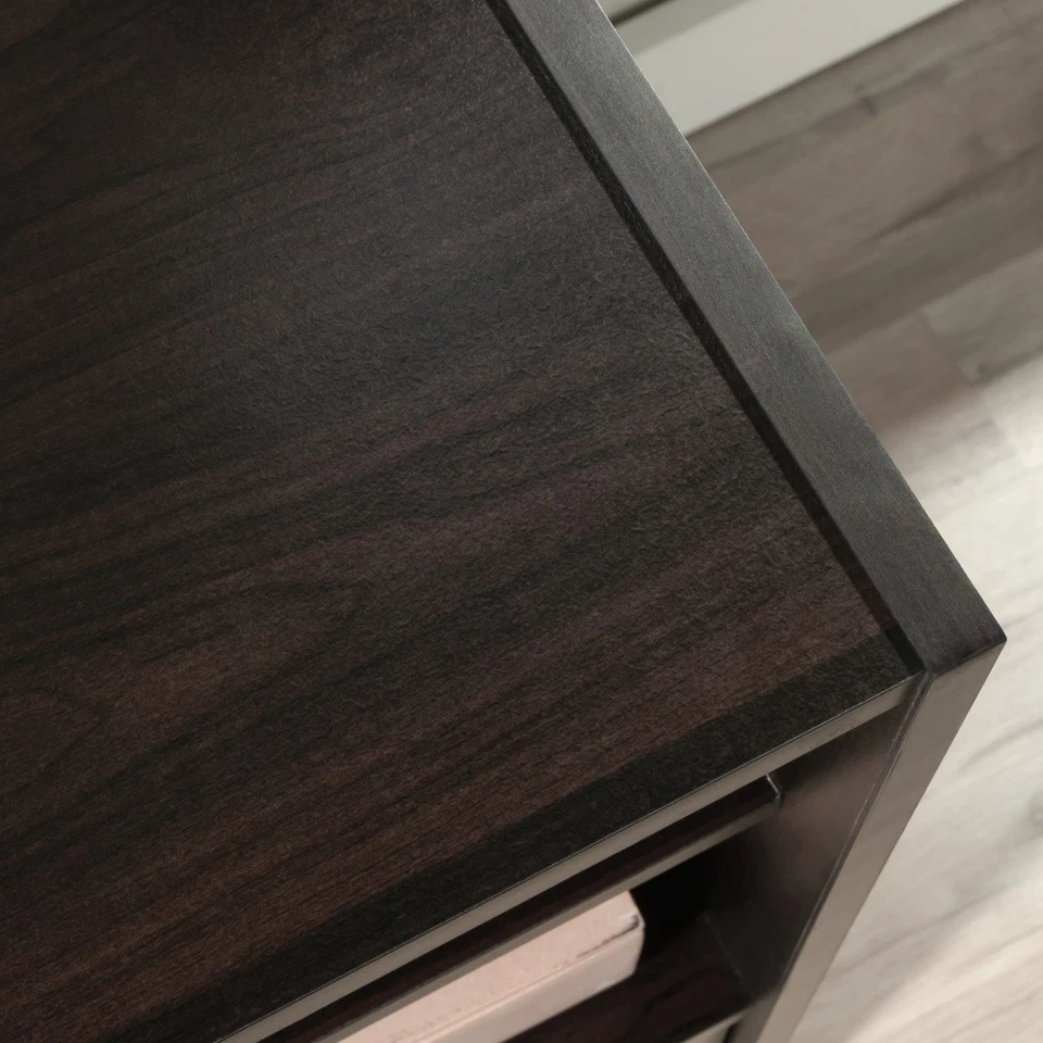 Space Saving Rectangular Computer Desk Brown Finish Engineered Wood Construction - Image 4 of 4