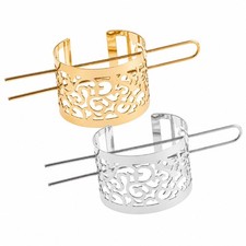 LUOZZY 2 Pcs Chinese Hair Cuff Bun Clip for Women Medium, As Shown