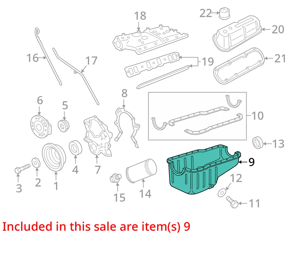 Panela de óleo de 8501 GVW 8-351W 5,8L compatível com 88-97 Ford F250 Pickup 264763 - Imagem 3 de 4