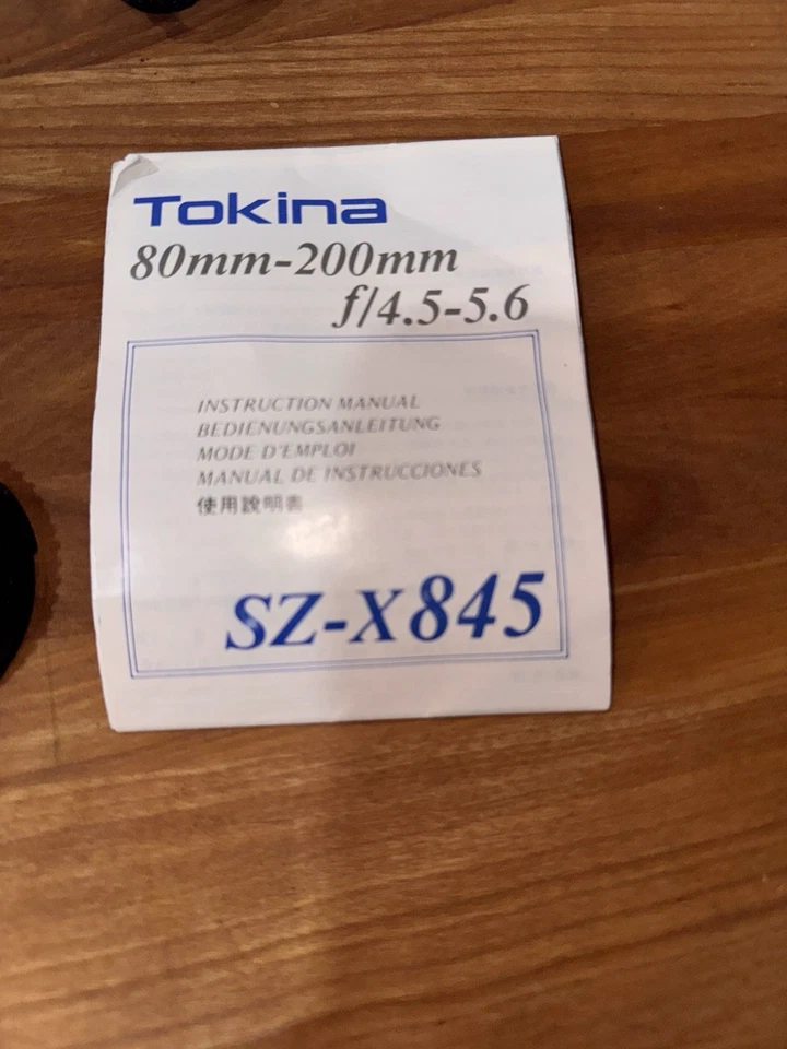 Tokina SZ-X 845 80-200mm f4.5-5.6 Lens. Nikon Mount. Owners Manual/ Pouch. - Image 2 of 4
