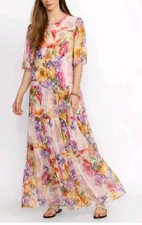 Johnny Was Fiona Silk Floral Maxi Dress Medium